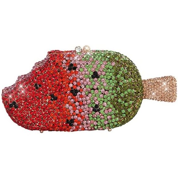 Sparkling Bling Swarovski Crystal Rhinestone Ice Cream Bag Popsicle Clut… - Picture 4 of 17